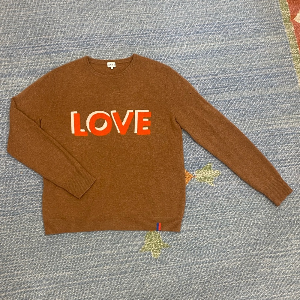 Kule Cashmere LOVE Sweater Tan Camel Small AS IS